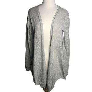 NINE West Vintage America beige gray cascade cardigan, lace insert,  Large